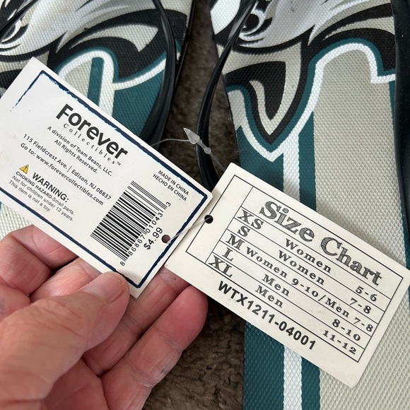 Forever Collectibles Philadelphia Eagles Flip Flops. Sandals. Football. NFL. - Picture 9 of 12